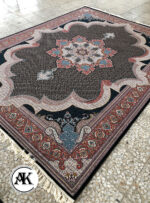 فرش 700 شانه ماهی کاسپین سرمه_ای با نخ اکریلیک