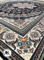 فرش 700 شانه میخک سرمه_ای با نخ اکریلیک 3