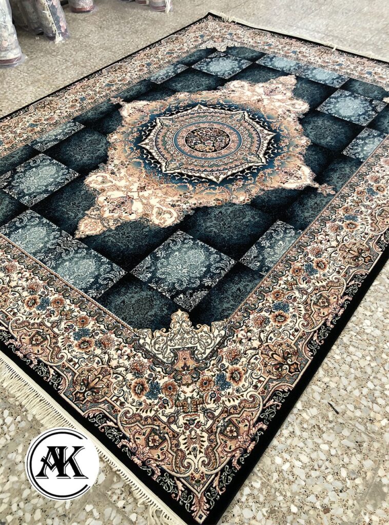 فرش-700-شانه-نیلوفر-سرمه-ای