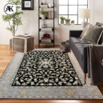 دکوراسیون فرش 1200 شانه آناک سرمه_ای گل_برجسته