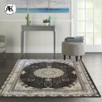 دکوراسیون فرش 1200 شانه آوینا زغالی گل_برجسته