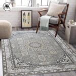 دکوراسیون فرش 1200 شانه آوینا نقره_ای گل_برجسته