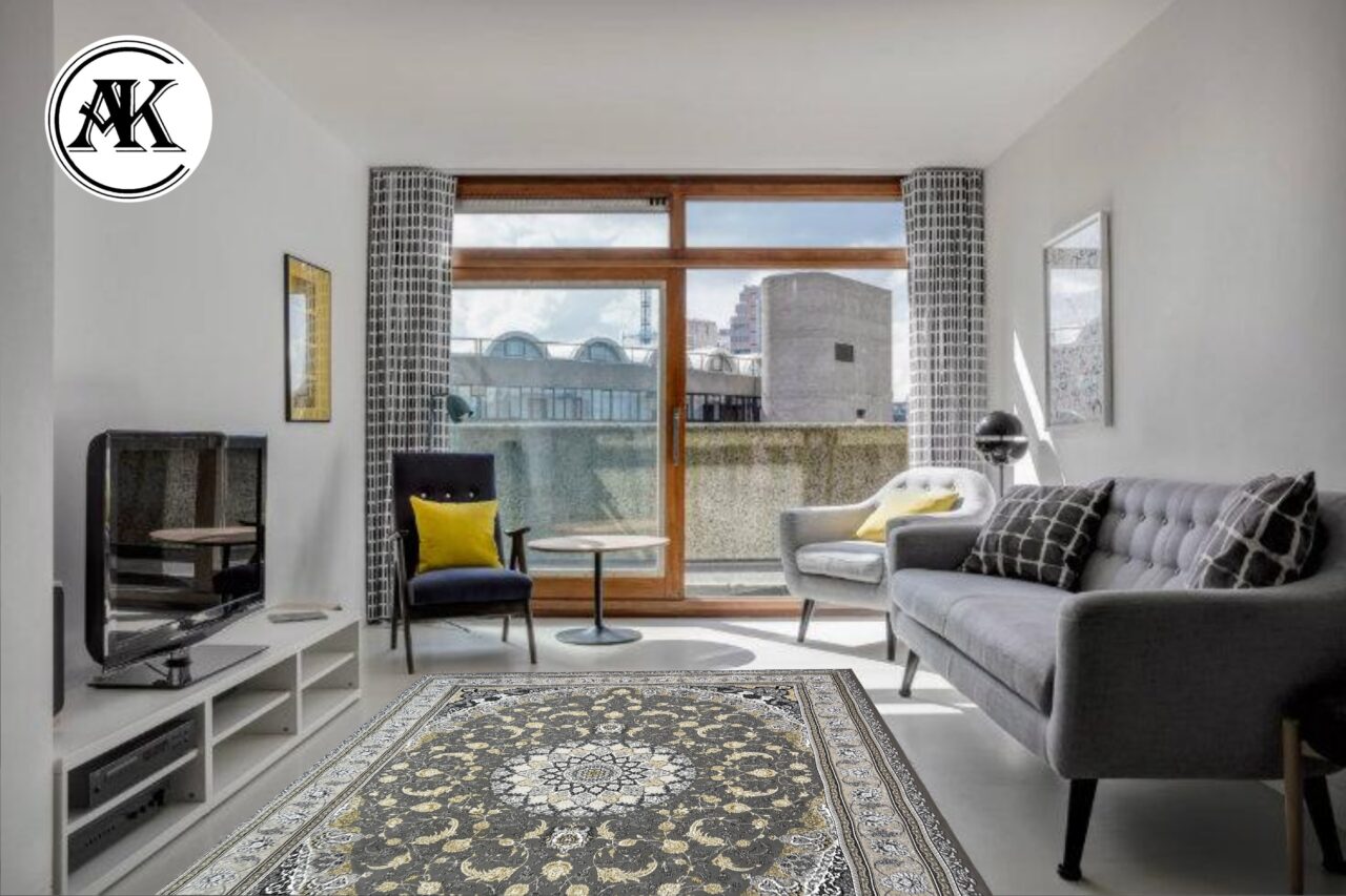 دکوراسیون فرش-1200-شانه-اصفهان-نقره_ای-گل_برجسته