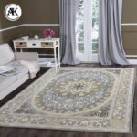 دکوراسیون فرش 1200 شانه بهار نقره_ای گل_برجسته