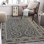 دکوراسیون فرش 1200 شانه تینا نقره_ای گل_برجسته