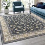 شبیه_سازی فرش 1200 شانه رومینا طوسی گل_برجسته