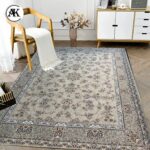 دکوراسیون فرش 1200 شانه شیک بژ گل_برجسته