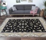 دکوراسیون فرش 1200 شانه لوئیز زغالی گل_برجسته