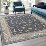 شبیه_سازی فرش 1200 شانه لوئیز طوسی گل_برجسته