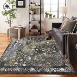 دکوراسیون فرش 1200 شانه میلان زغالی گل_برجسته