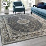 شبیه_سازی فرش 1200 شانه پردیس طوسی گل_برجسته