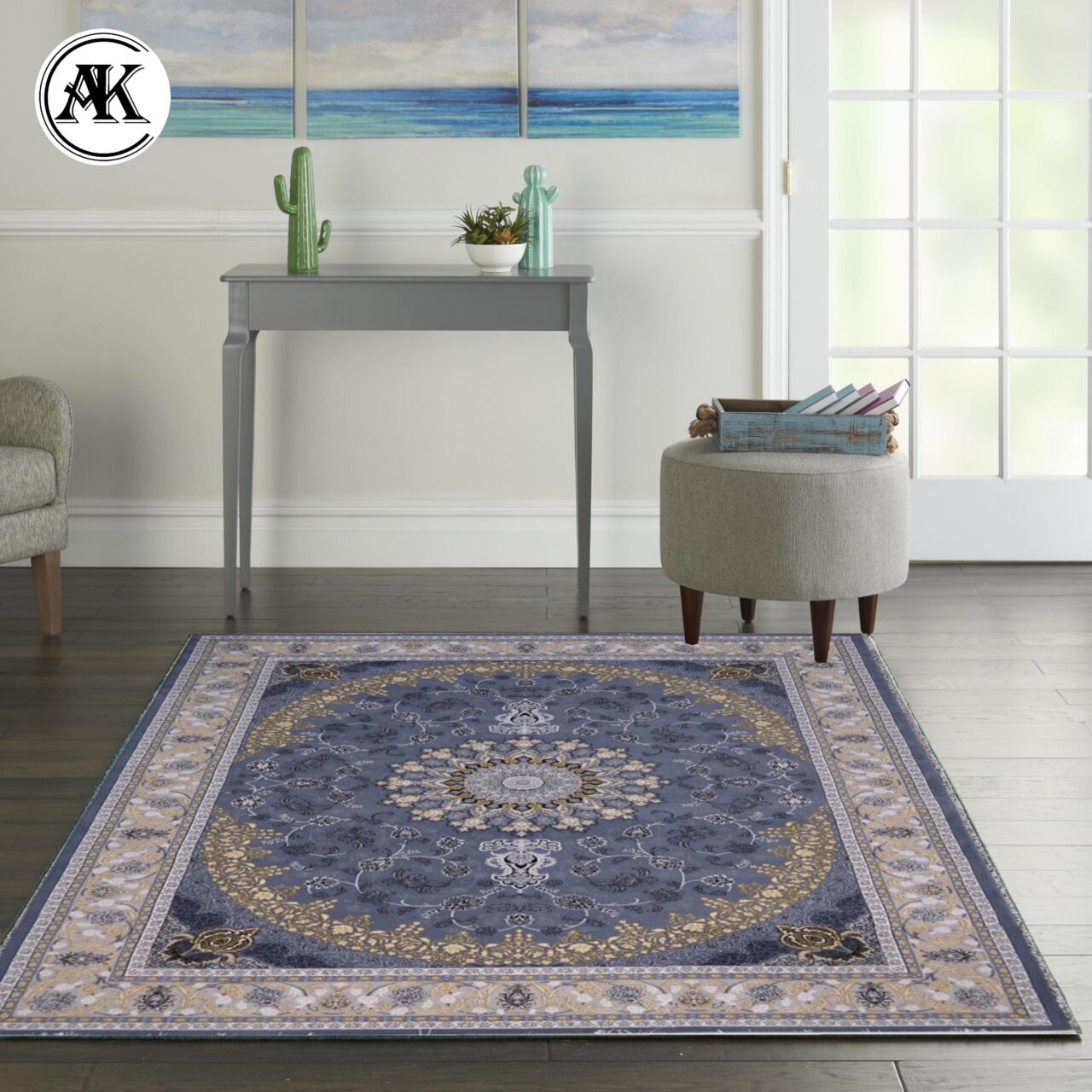 دکوراسیون فرش 700 شانه تارا دودی گل_برجسته