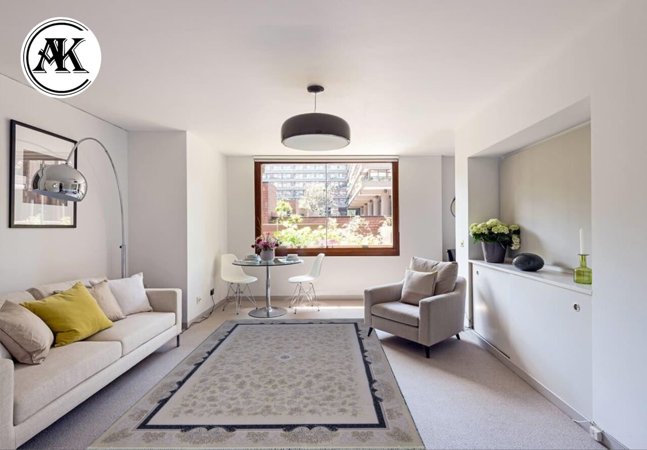 دکوراسیون فرش 700 شانه جانان کرم گل_برجسته