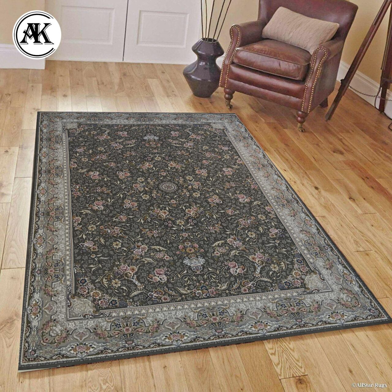 دکوراسیون فرش 700 شانه خاطره زغالی گل_برجسته