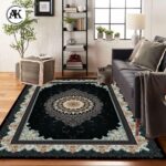 دکوراسیون فرش-700-شانه-دلاریس-سرمه_ای-با-نخ-اکریلیک