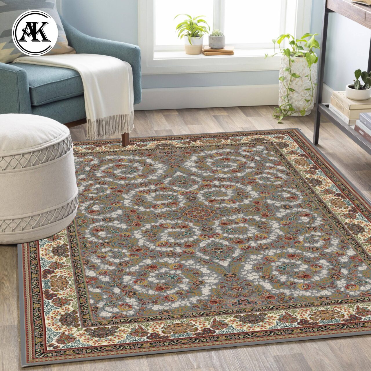 دکوراسیون فرش 700 شانه رز فیلی با نخ اکریلیک