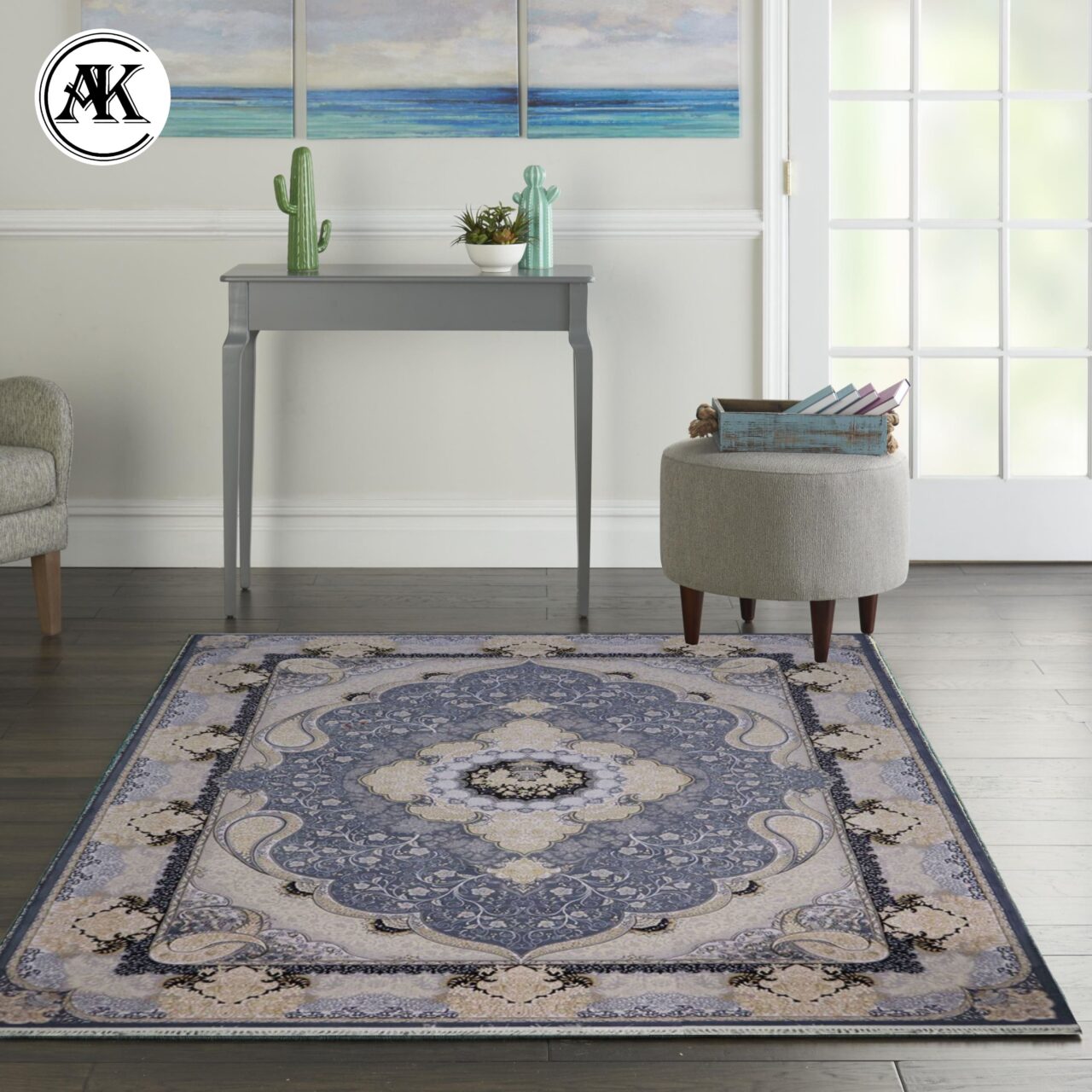 دکوراسیون فرش 700 شانه سوگند دودی گل_برجسته