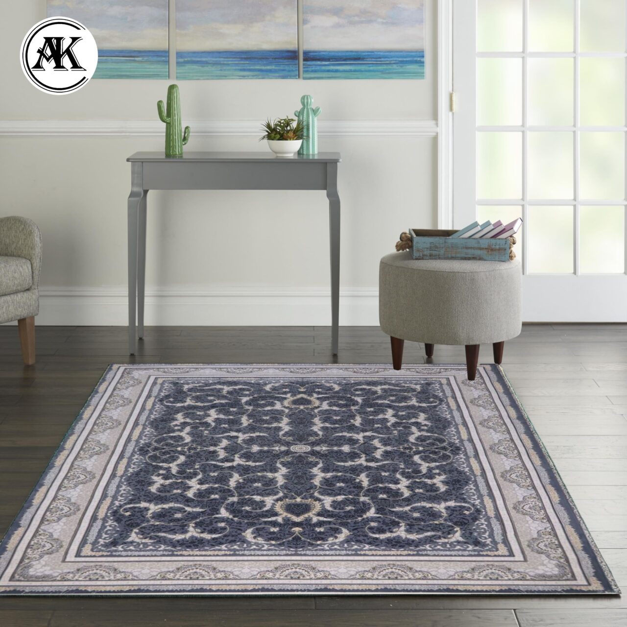 دکوراسیون فرش-700-شانه-لوتوس-دودی-گل_برجسته