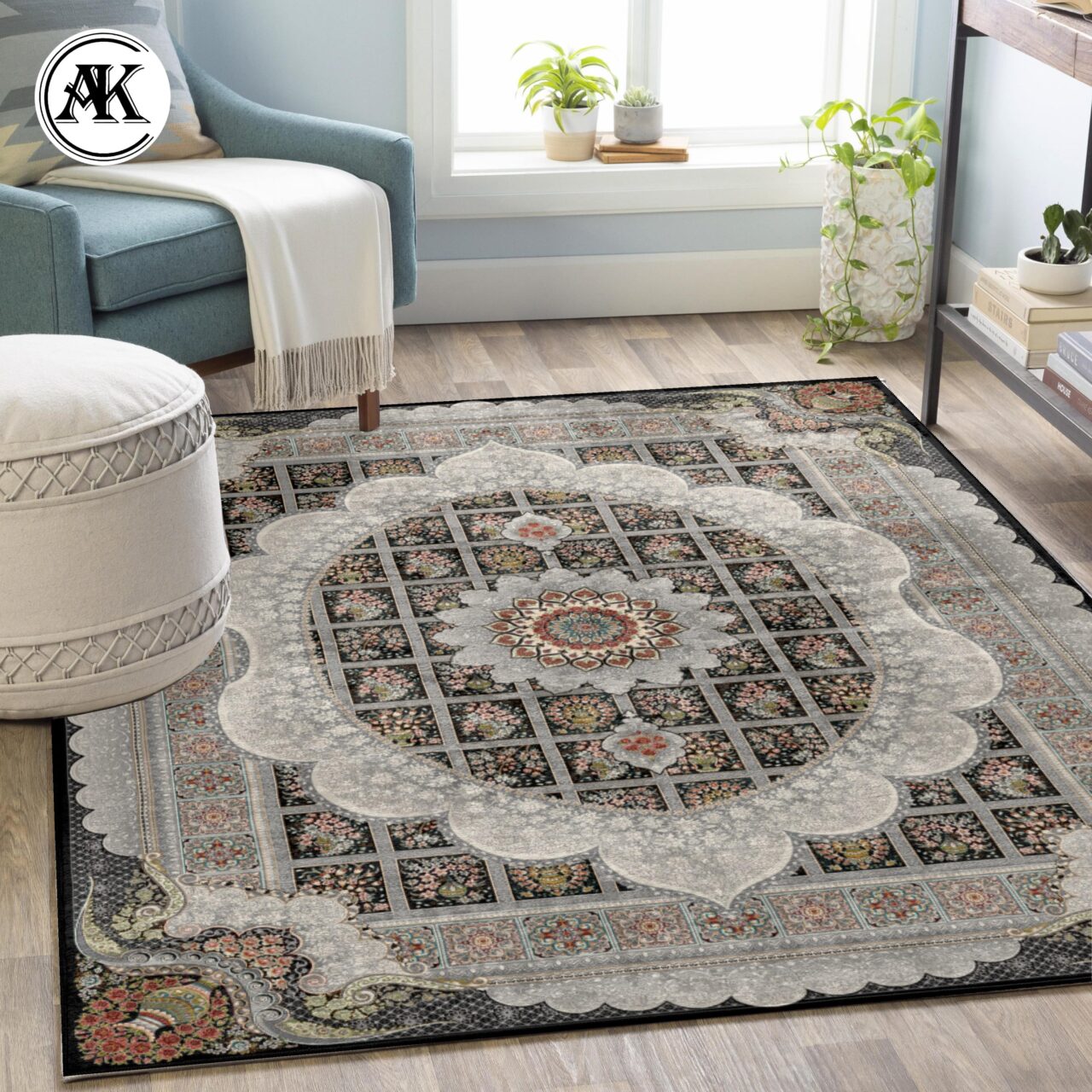 دکوراسیون فرش 700 شانه مانلی سرمه_ای