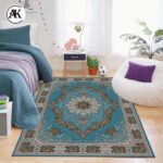 دکوراسیون فرش-700-شانه-کارینا-آبی-با-نخ-اکریلیک