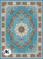 عکس-ژورنالی-فرش-700-شانه-کارینا-آبی-با-نخ-اکریلیک
