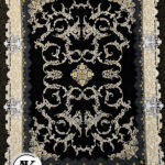 فرش-1200-شانه-آرمان-سرمه_ای-گل_برجسته