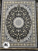 فرش-1200-شانه-اصفهان-سرمه_ای-گل_برجسته