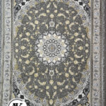 فرش-1200-شانه-اصفهان-نقره_ای-گل_برجسته
