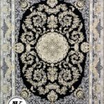 فرش-1200-شانه-طلا-سرمه_ای-گل_برجسته