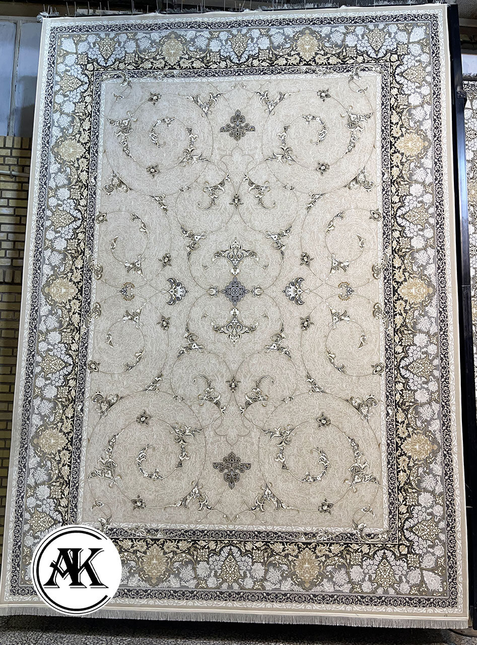فرش-1200-شانه-لوئیز-بژ-گل_برجسته-1