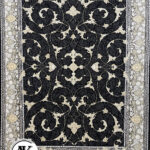 فرش-1200-شانه-لوئیز-سرمه_ای-گل_برجسته