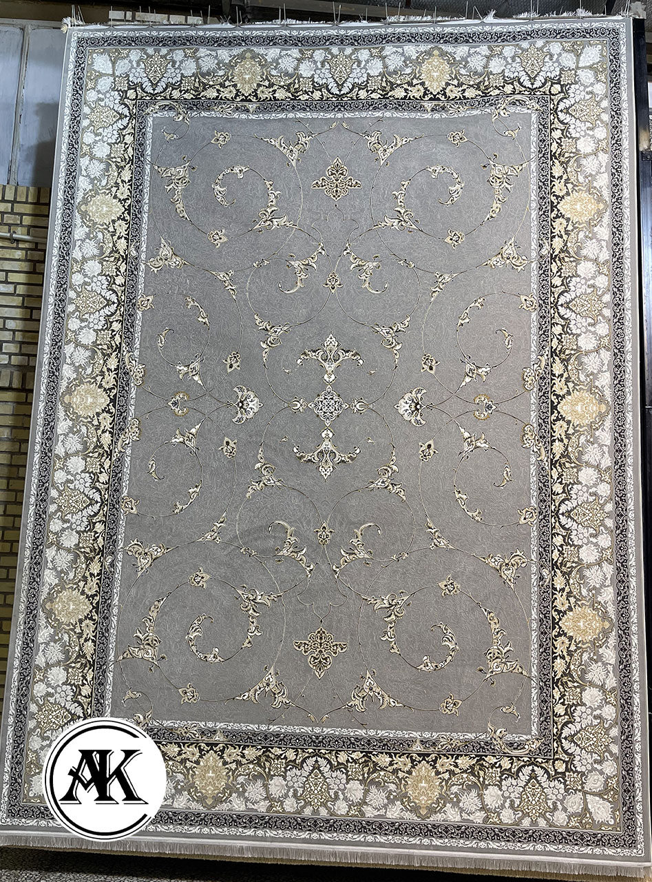 فرش-1200-شانه-لوئیز-نقره_ای-گل_برجسته-1