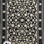 فرش-1200-شانه-ماتیلدا-سرمه_ای-گل_برجسته