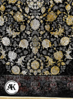 فرش 1200 شانه مارسی سرمه‌ای گل‌برجسته 3