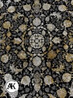 فرش 1200 شانه مارسی سرمه‌ای گل‌برجسته 4