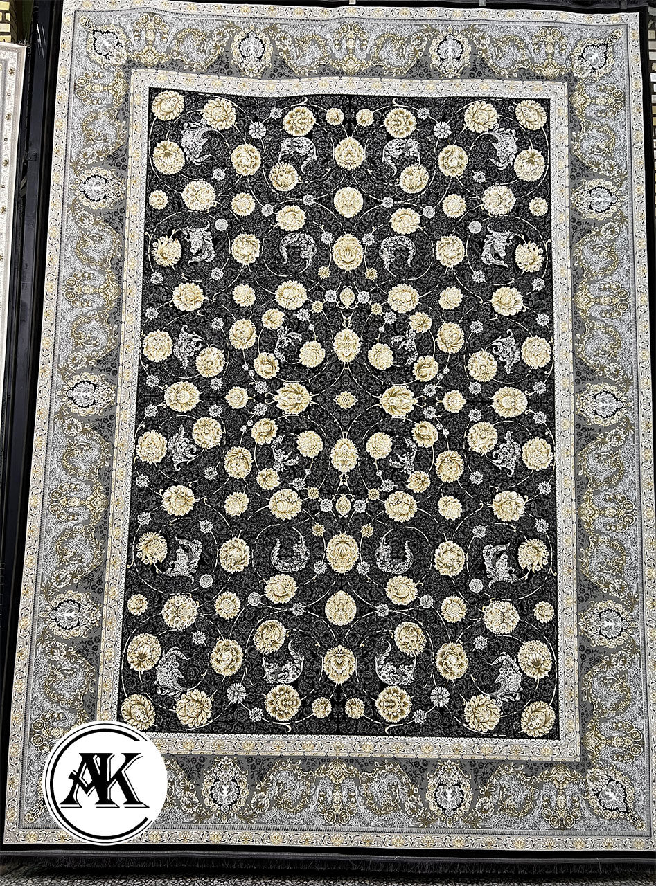 فرش-1200-شانه-ماریا-زغالی-گل_برجسته