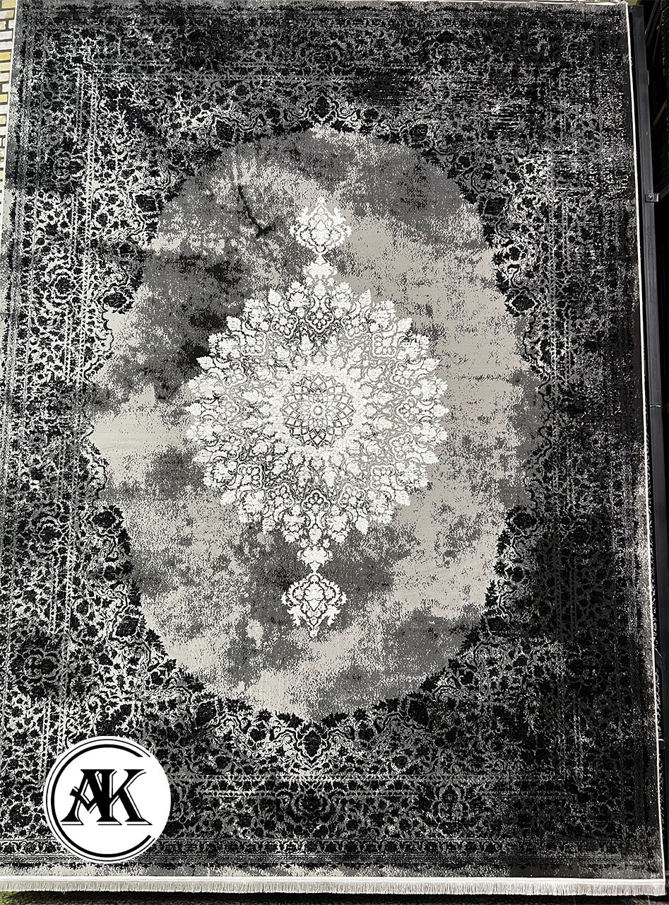 فرش-1200-شانه-میراژ-نقره_ای-گل_برجسته