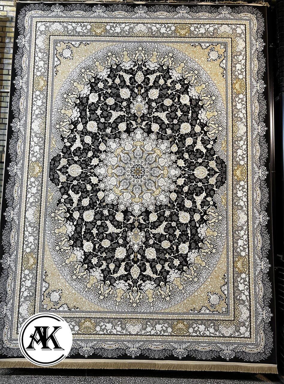 فرش-1200-شانه-نائین-زغالی-گل_برجسته---1