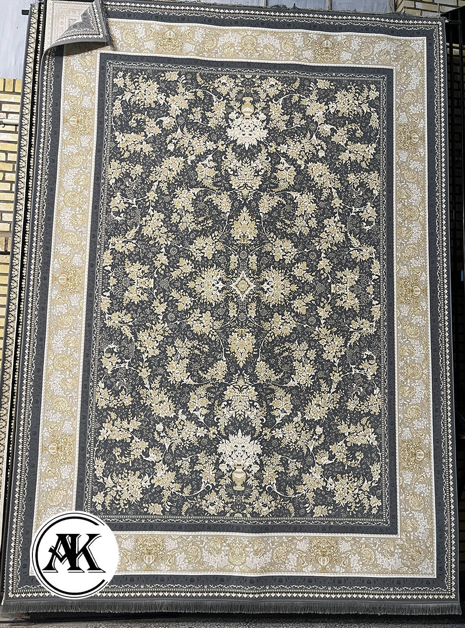 فرش-1200-شانه-نگار-طوسی-گل_برجسته-1