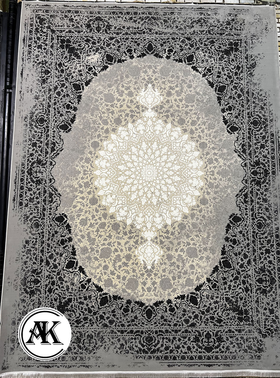 فرش-1200-شانه-کارولین-نقره_ای-گل_برجسته