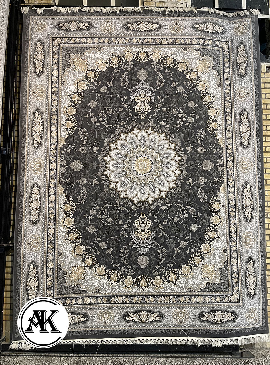 فرش-700-شانه-آنا-زغالی-گل_برجسته