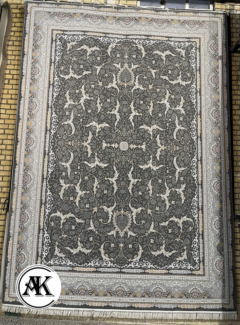فرش-700-شانه-افشان-لوتوس-زغالی-گل_برجسته