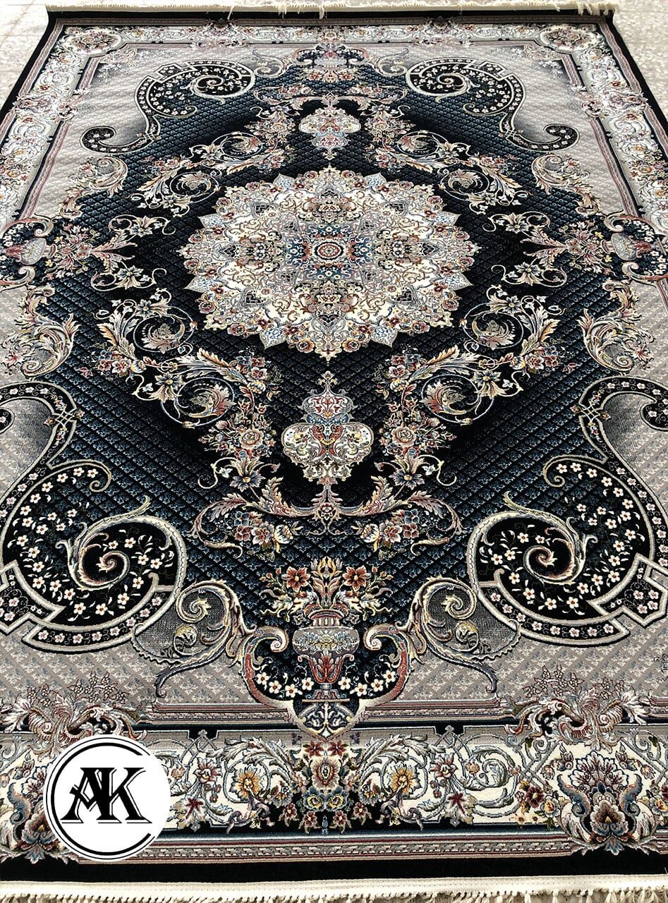 فرش-700-شانه-الیسا-سرمه_ای-با-نخ-اکریلیک--2