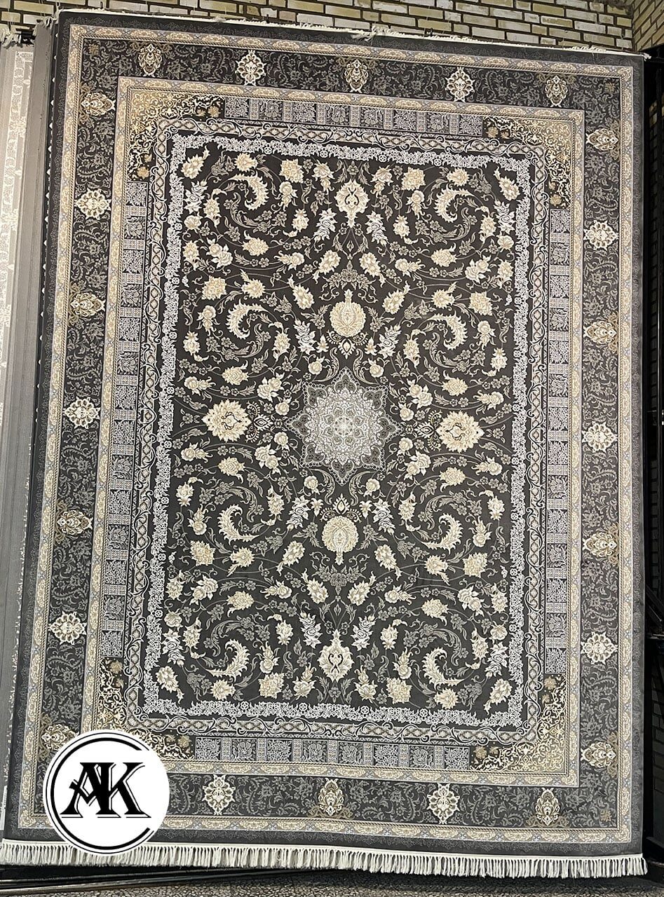 فرش-700-شانه-دریا-زغالی-گل_برجسته-