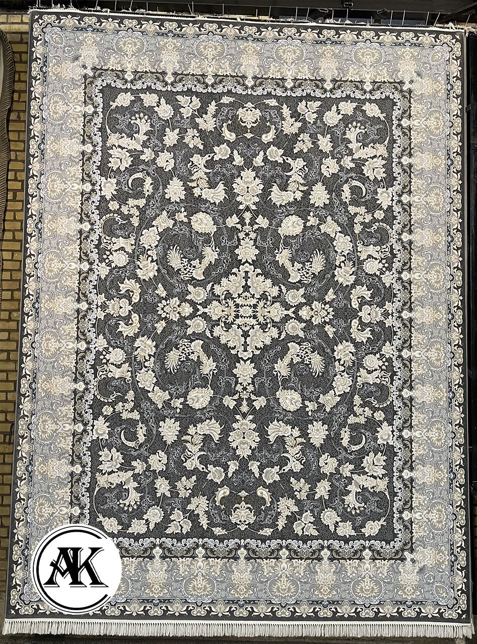 فرش-700-شانه-زرین-زغالی-گل_برجسته