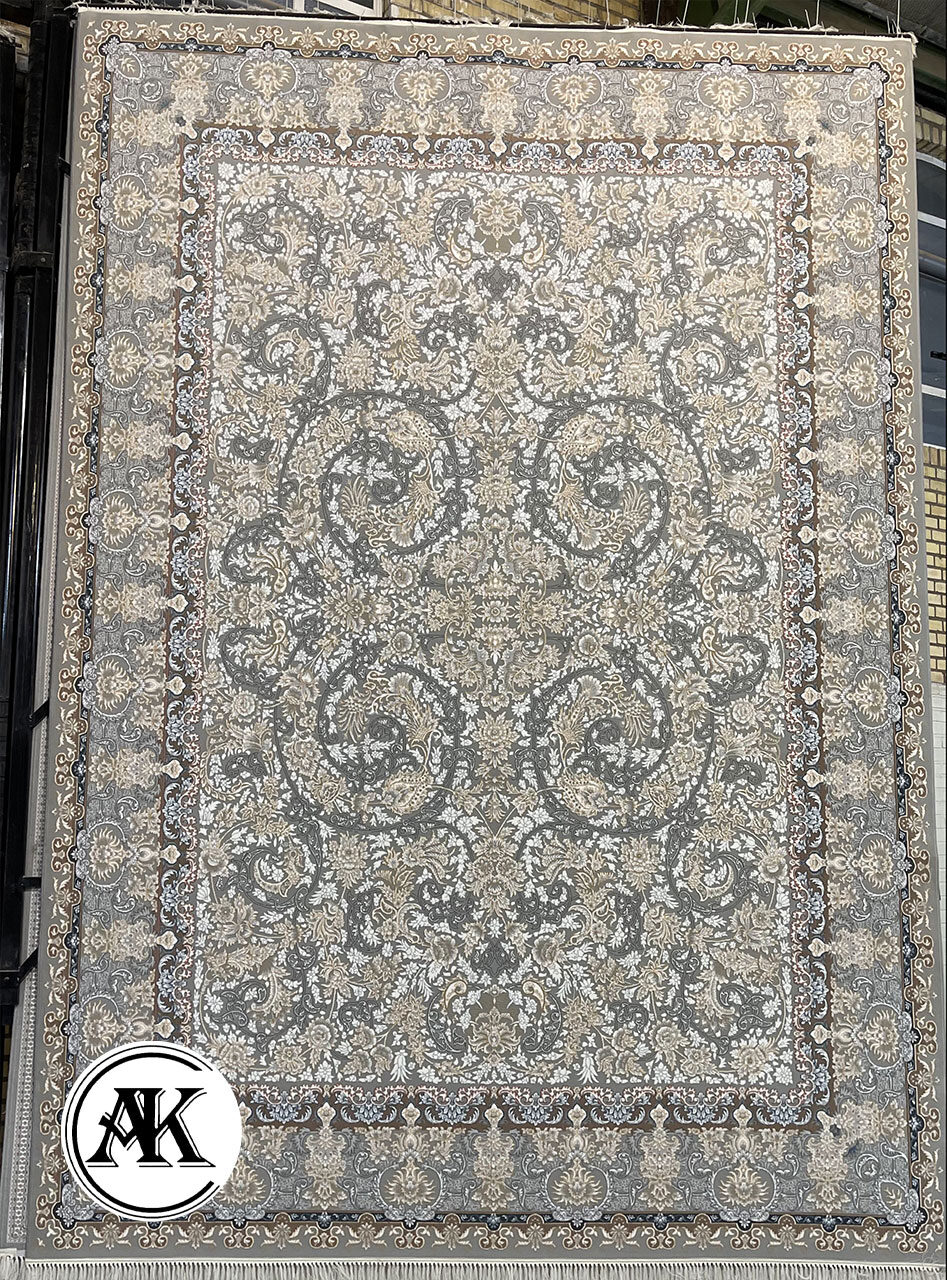 فرش-700-شانه-زرین-نقره_ای-گل_برجسته