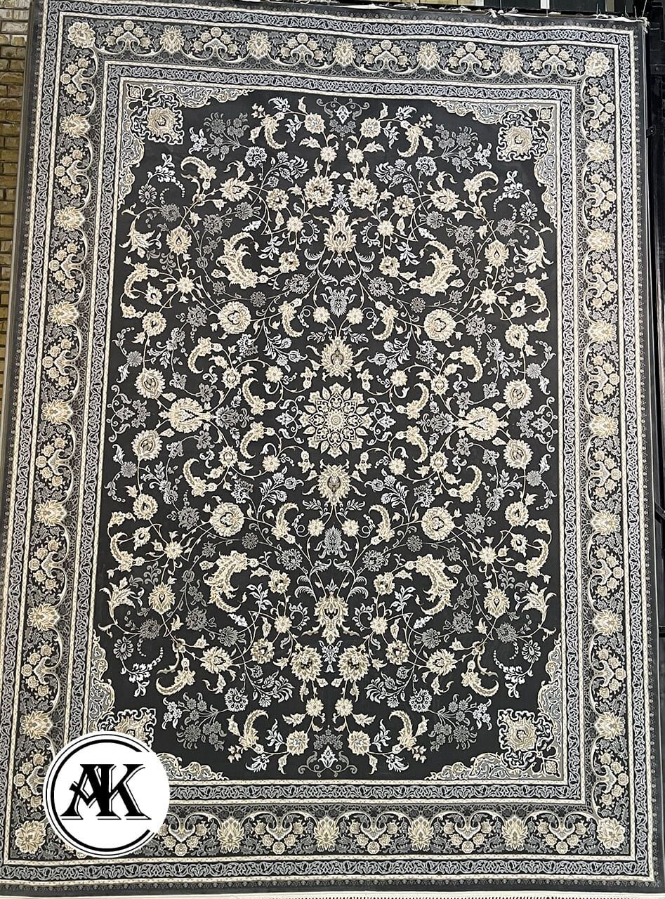 فرش-700-شانه-نیلو-زغالی-گل_برجسته-