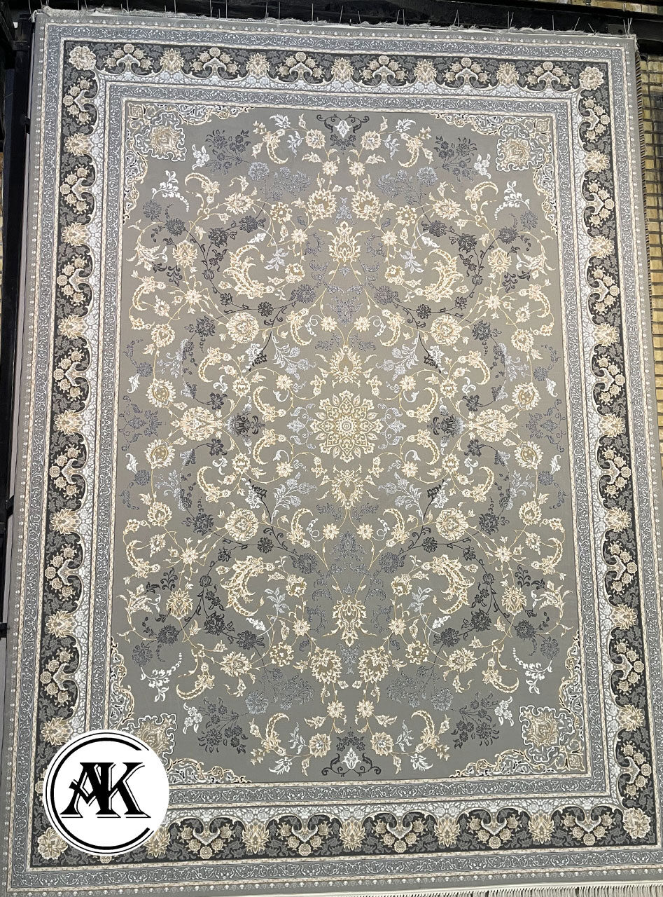 فرش-700-شانه-نیلو-نقره_ای-گل_برجسته