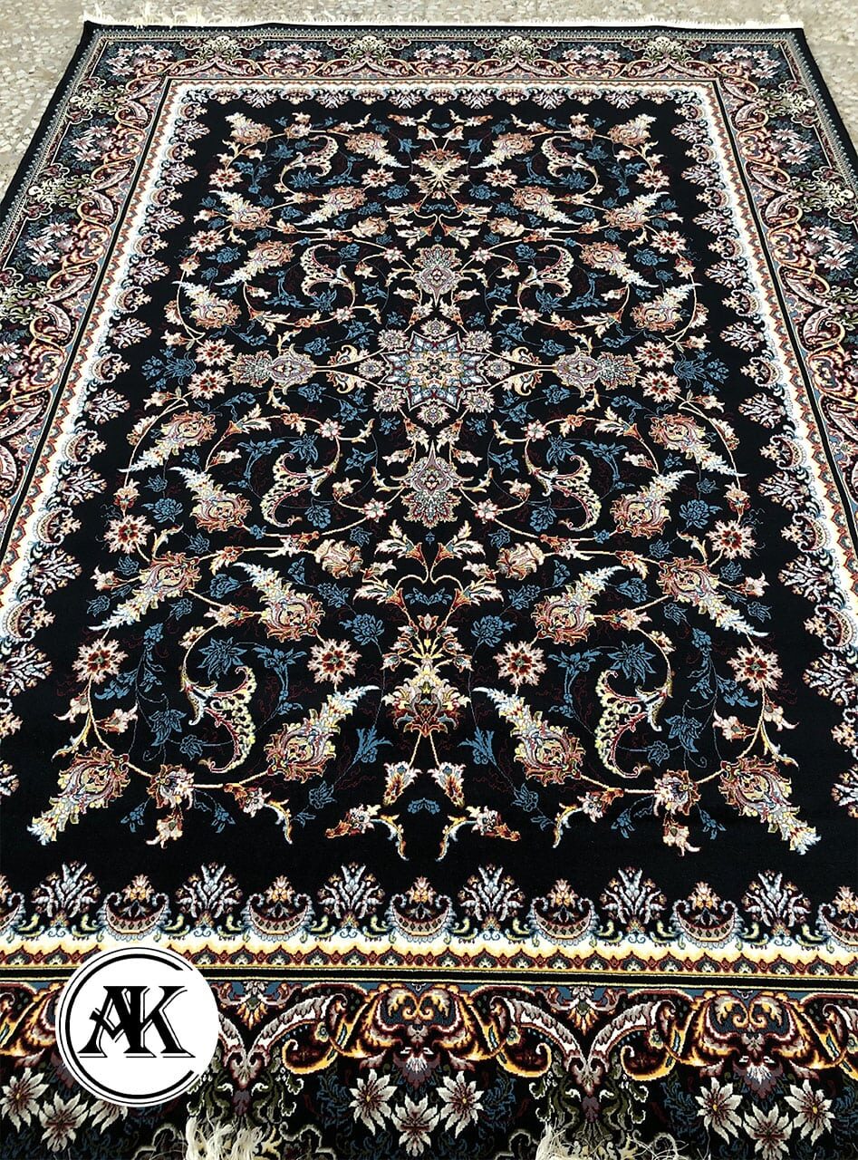 فرش-700-شانه-هلما-سرمه_ای-با-نخ-اکریلیک--1