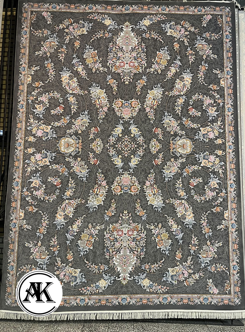 فرش-700-شانه-گندم-زغالی-گل_برجسته